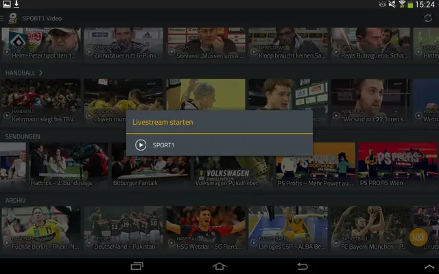 SPORT1 Video android App screenshot 0